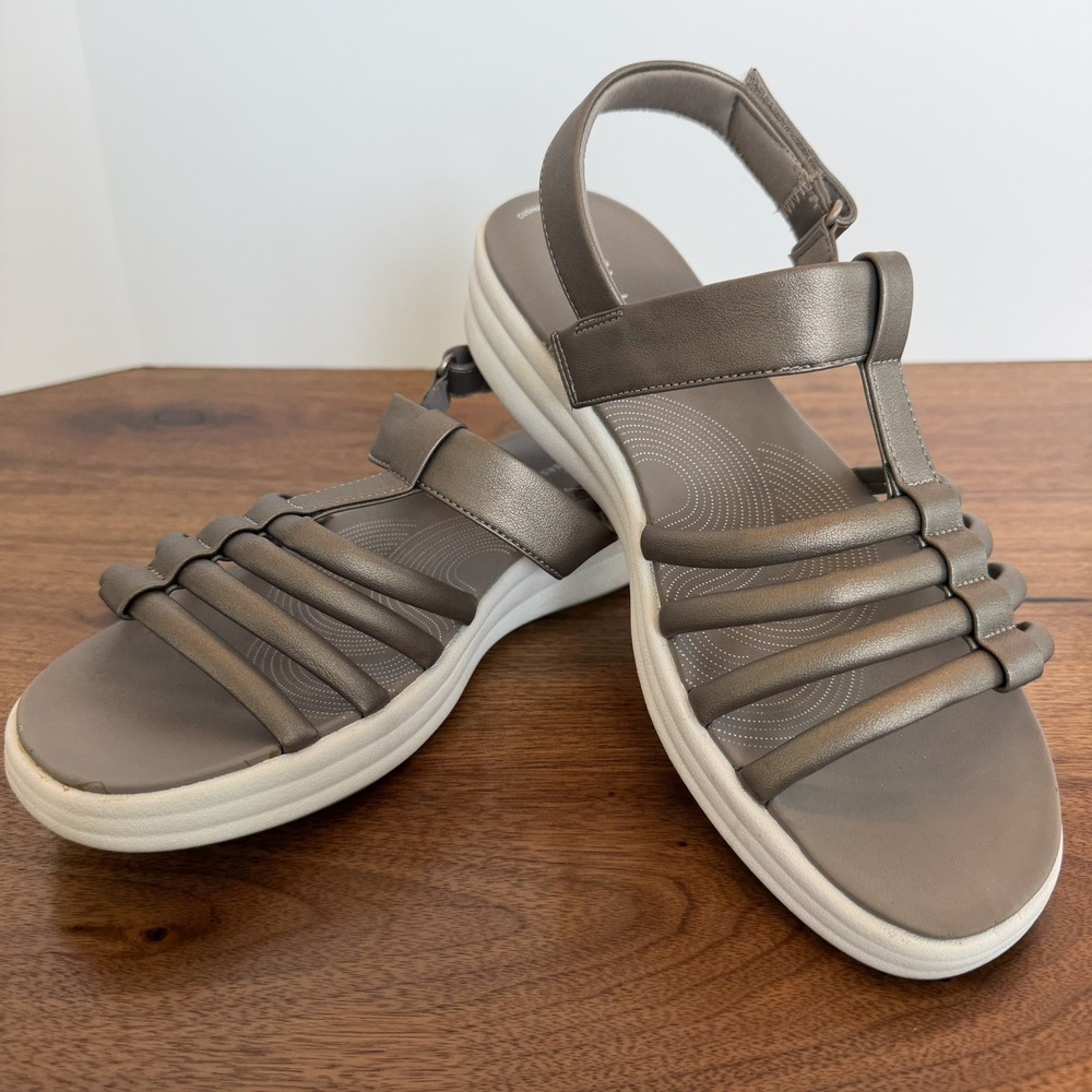 Clarks Cloudsteppers Metallic Bronze Cushionsoft Sandals Size 11 Women's